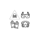 Equipo de protección recomendado: lentes, guantes y respirador